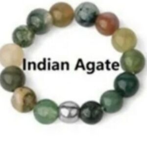 Indian Agate 4mm Beaded Stretch Ring